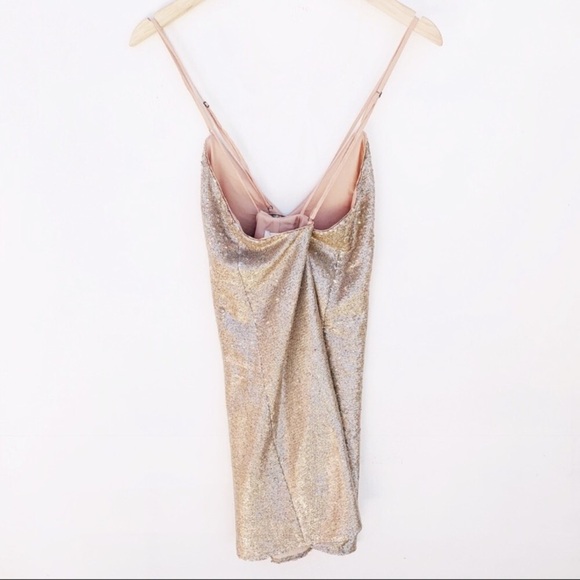 NWT THE JETSET DIARIES Gold Diamond Sequin Mini Dress - Picture 8 of 16